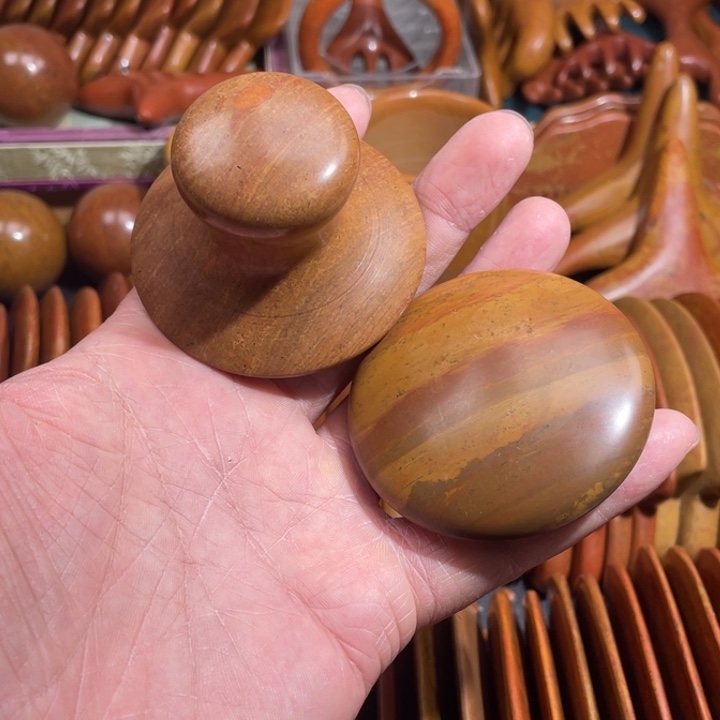 红砭石精品款面部刮痧按摩蘑菇头