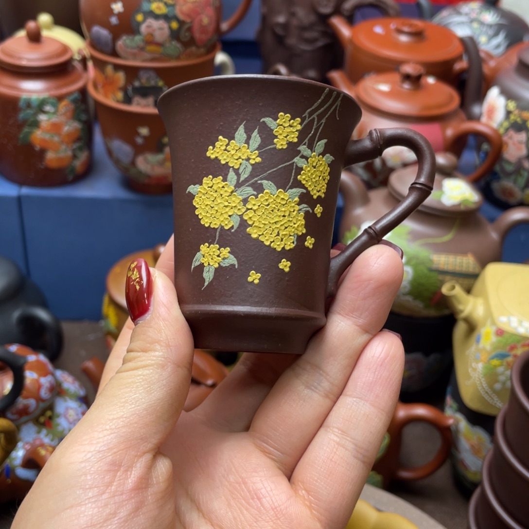 红泥茶杯紫砂主人杯60cc