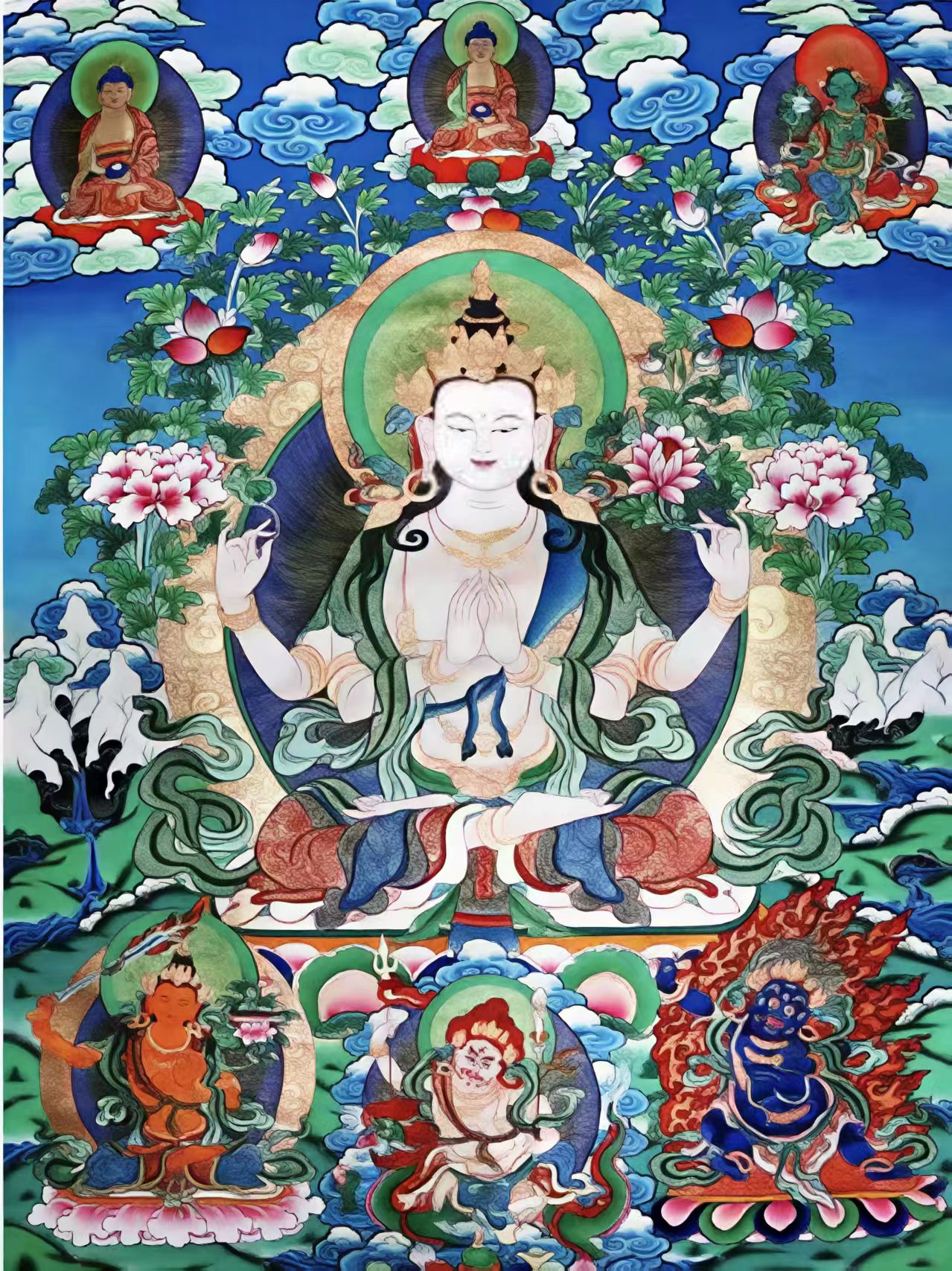 唐卡四臂观音TK16093