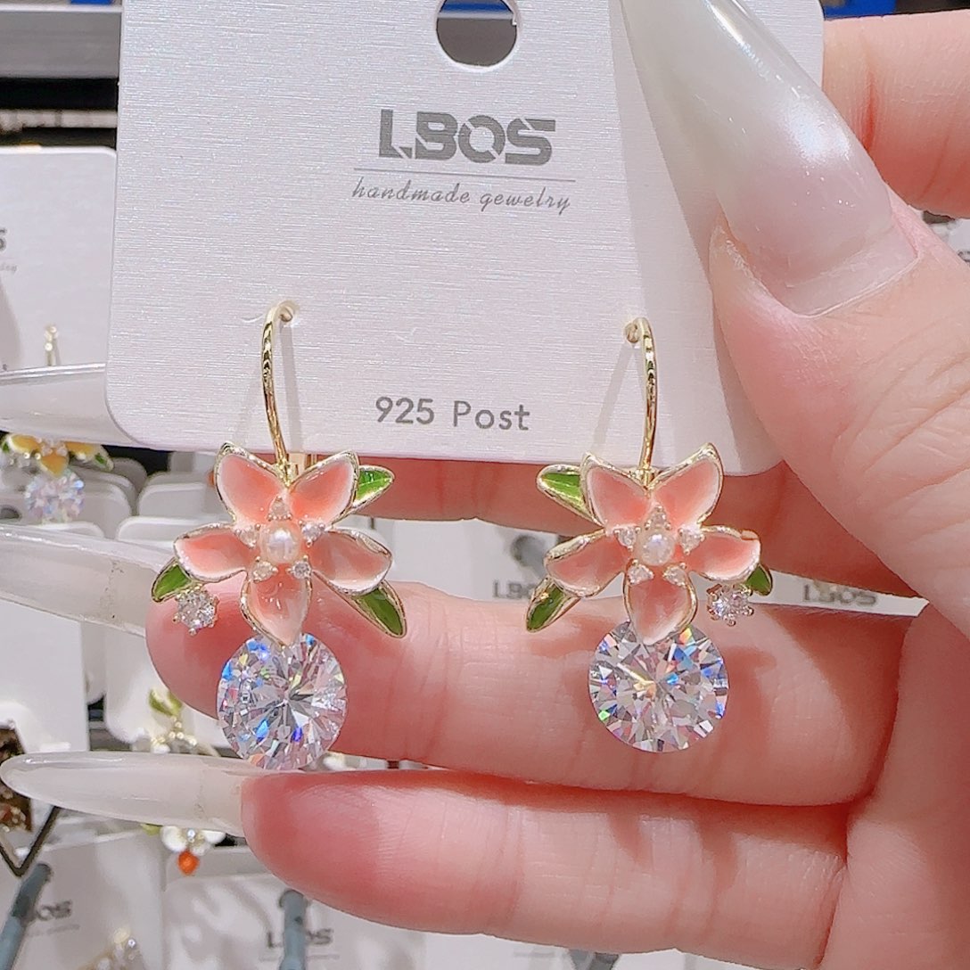 锆石铜合金925银耳环