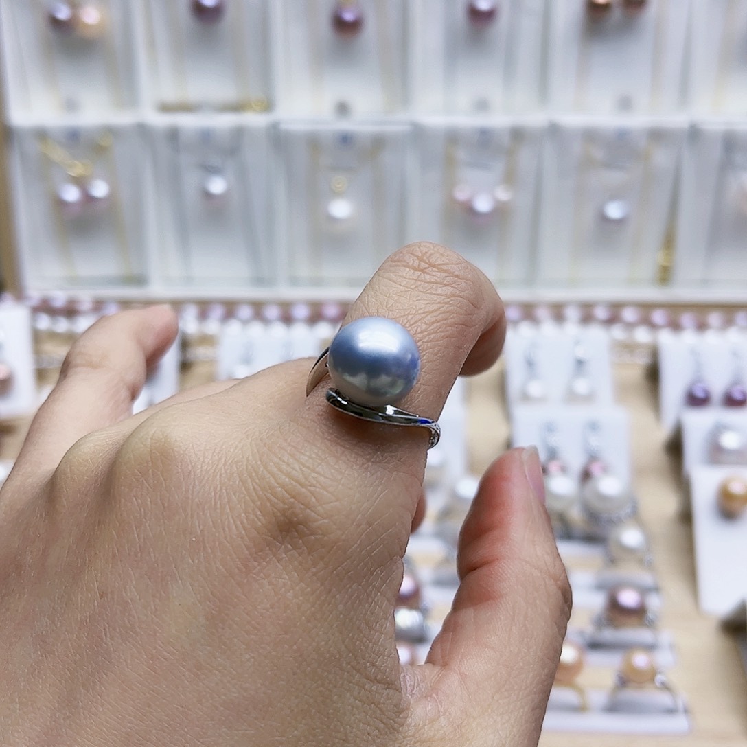 淡水珍珠戒指银S925镶嵌