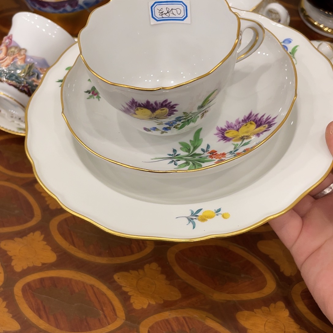 瓷片每****?中古二等百花咖啡杯