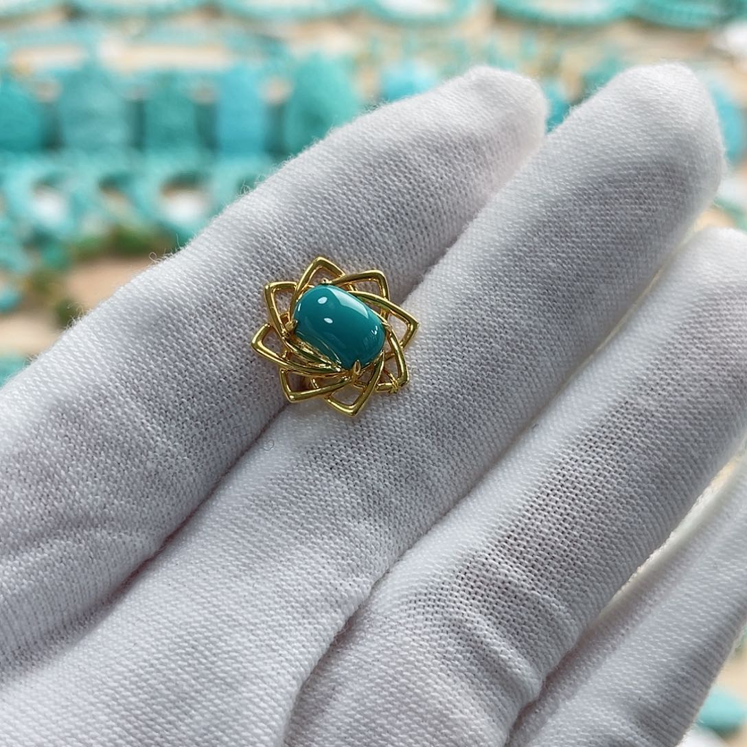 绿松石珠宝奇石18K金镶嵌