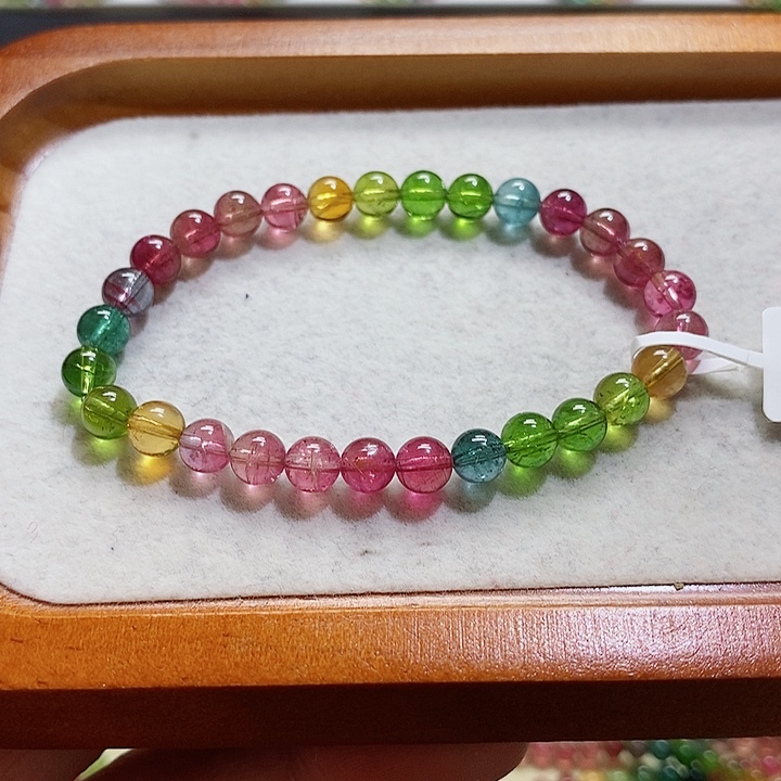 碧玺手链未镶嵌碧玺手串6.4