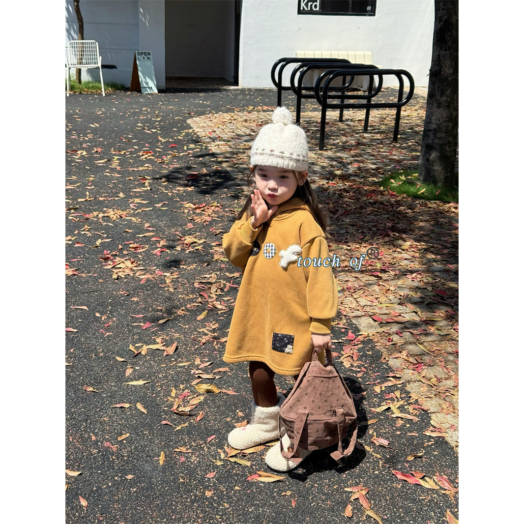 TF·25冬~贴布绣长款加绒卫衣525329（童装汉服）