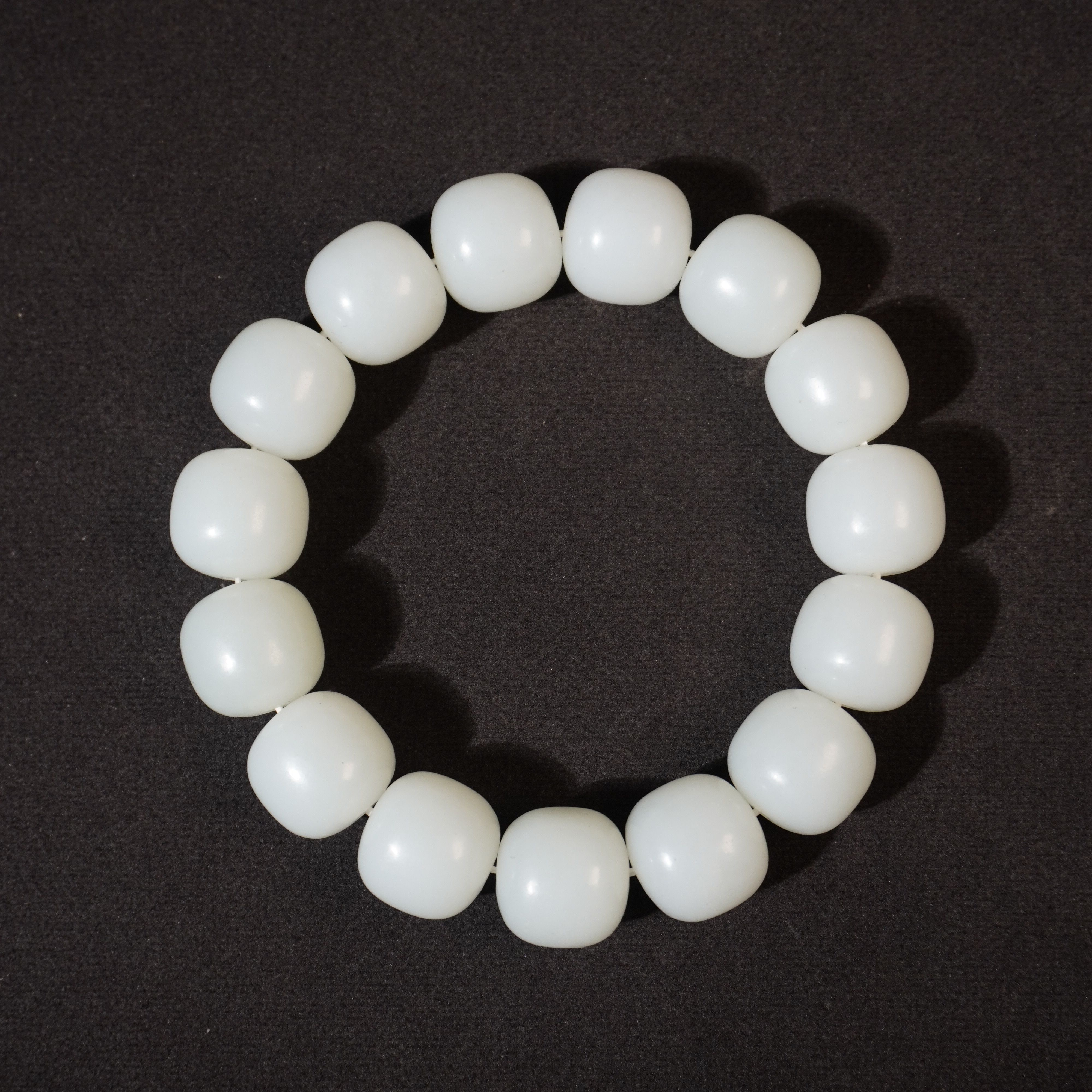 7NL6  清 和田玉 筒珠手串