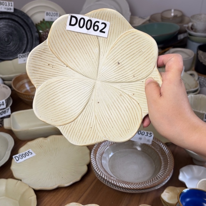 陶瓷062粗陶花盘子