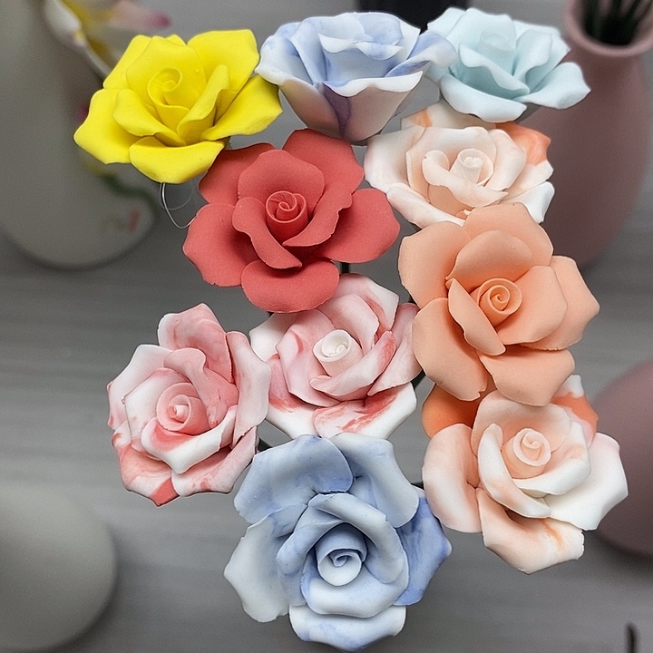 陶瓷陶瓷材料10朵素烧