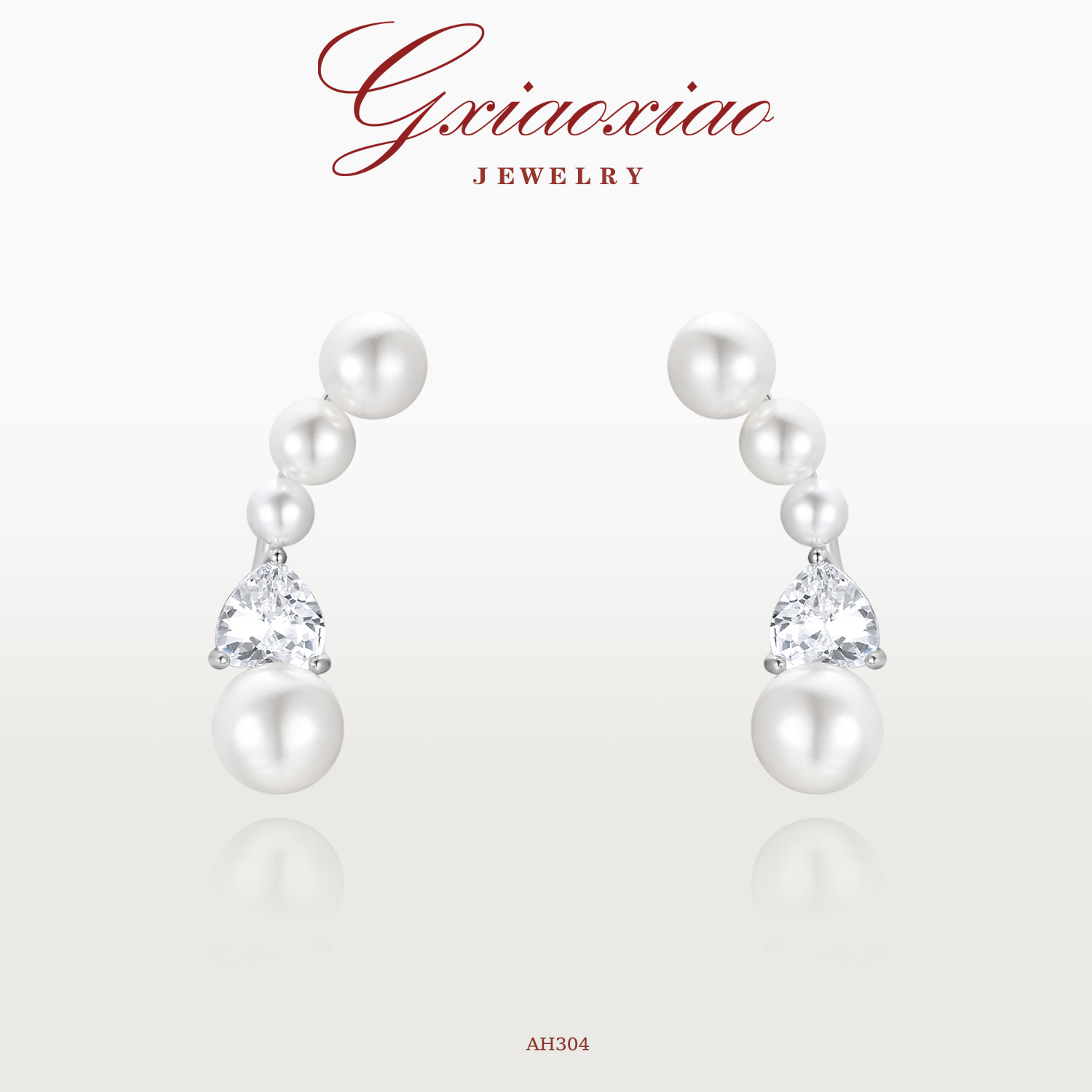 G XIAOXIAO 镀K金 【珠光绘梦】法式高级感甜美气质耳环 AH304