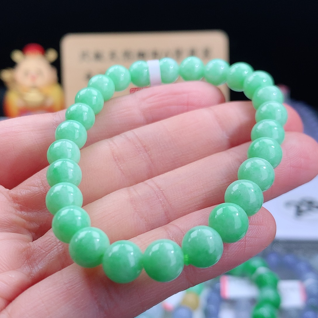 翡翠手链未镶嵌卡7.3mm