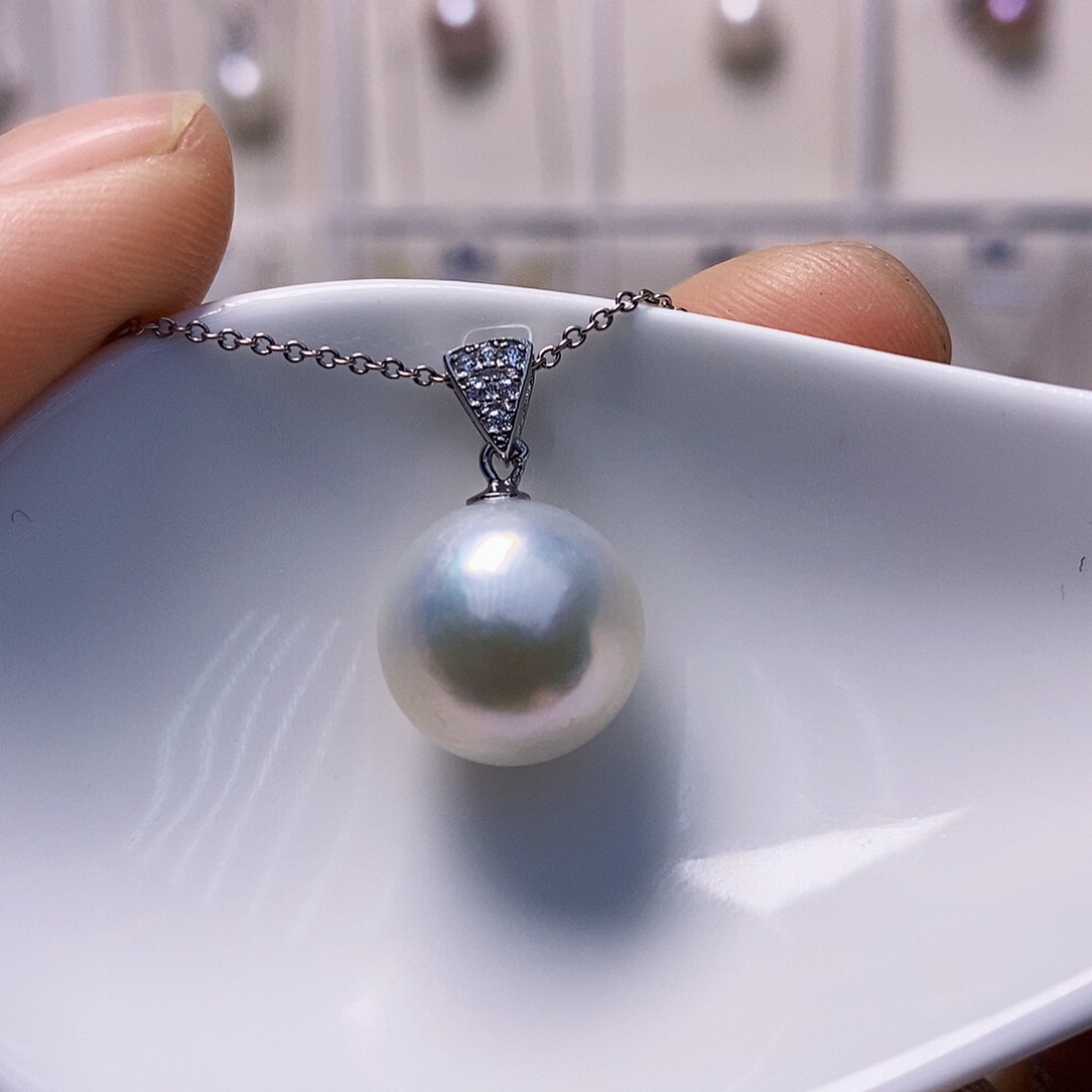 淡水珍珠银S925镶嵌颈饰