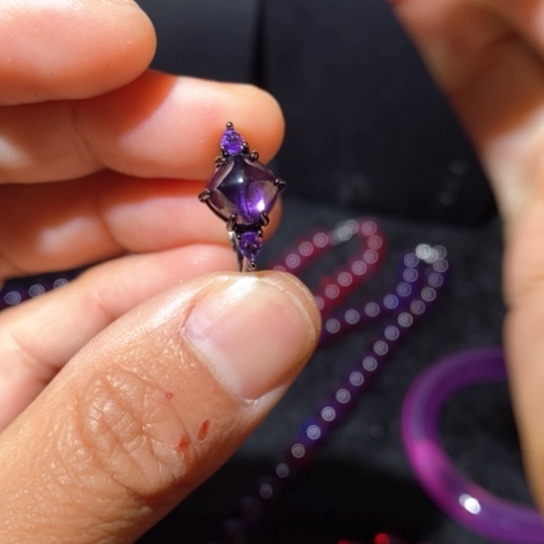 红宝石戒指银S925镶嵌