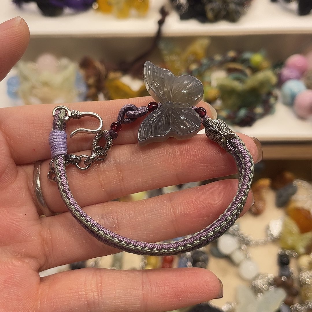 蛇纹石玉合金颈饰