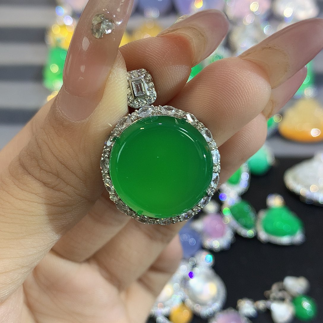 银S925镶嵌颈饰玛瑙/玉髓子*语