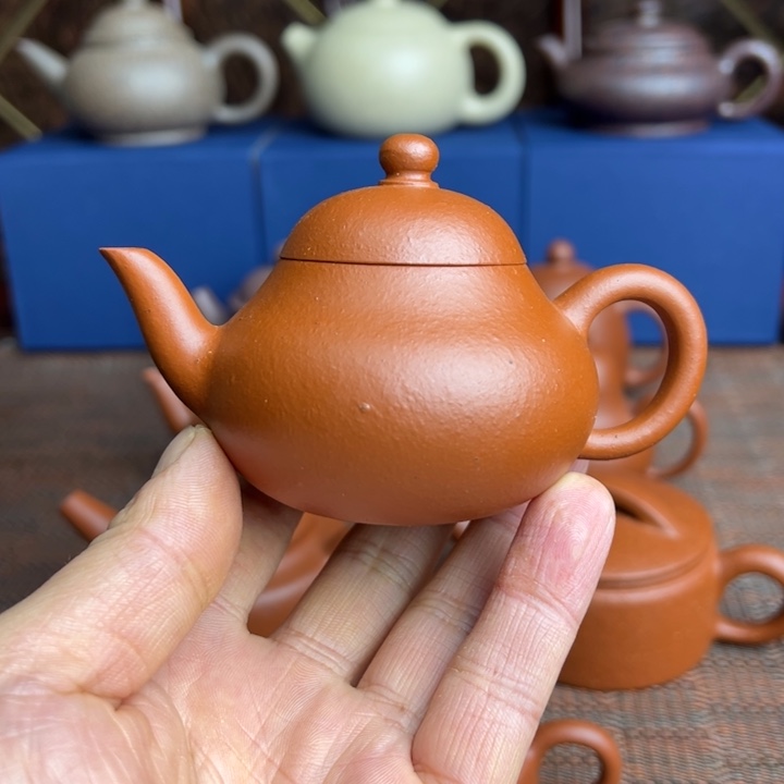 紫砂茶壶黄龙山朱泥、生砂半手工