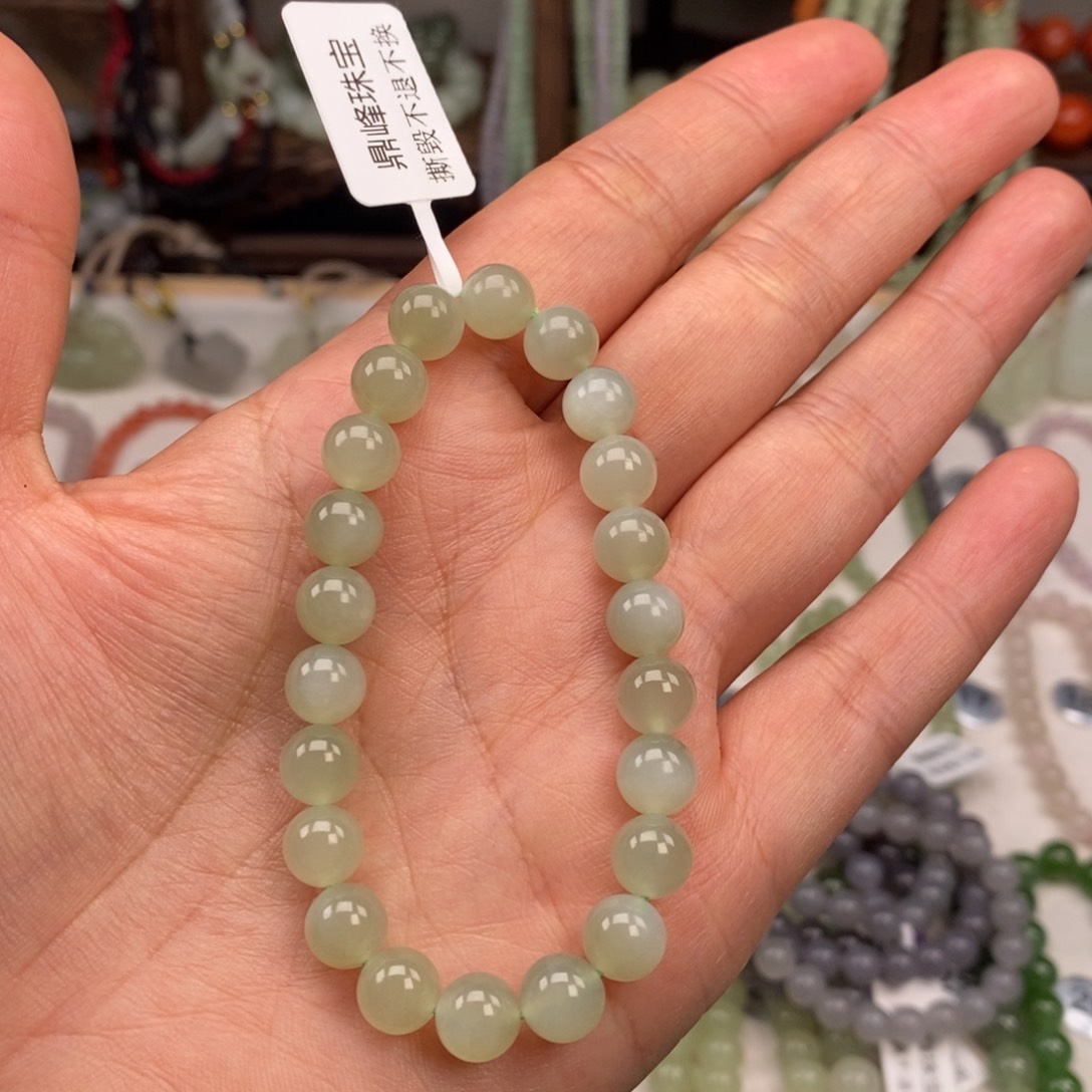 和田玉手链未镶嵌微瑕