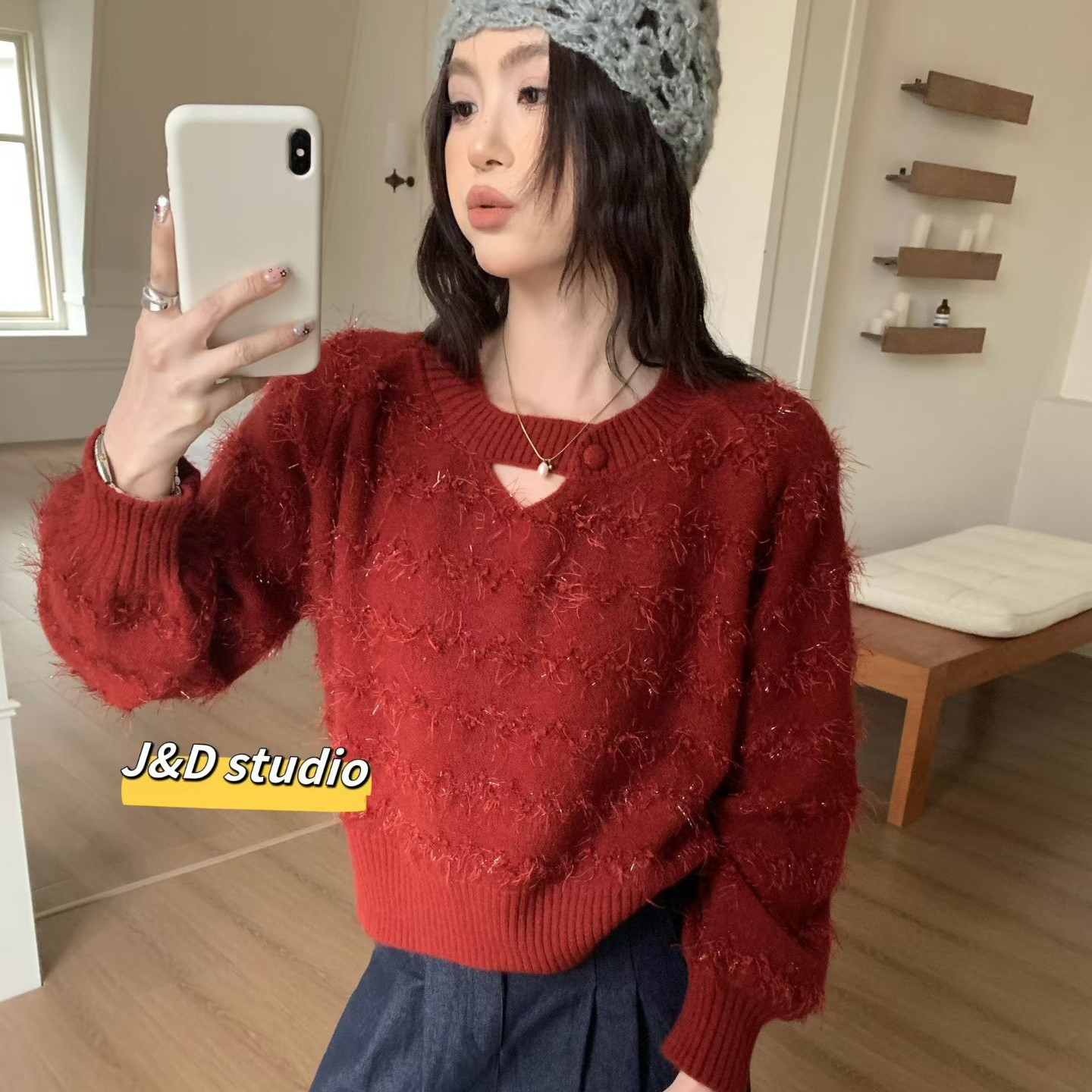 2026新款时尚针织衫设计感流苏亮丝洋气显瘦百搭毛衣