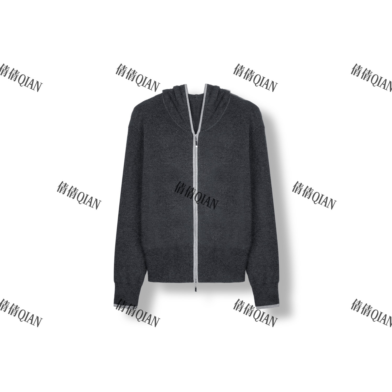 简约百搭连帽针织衫开衫外套（D2523-1324）