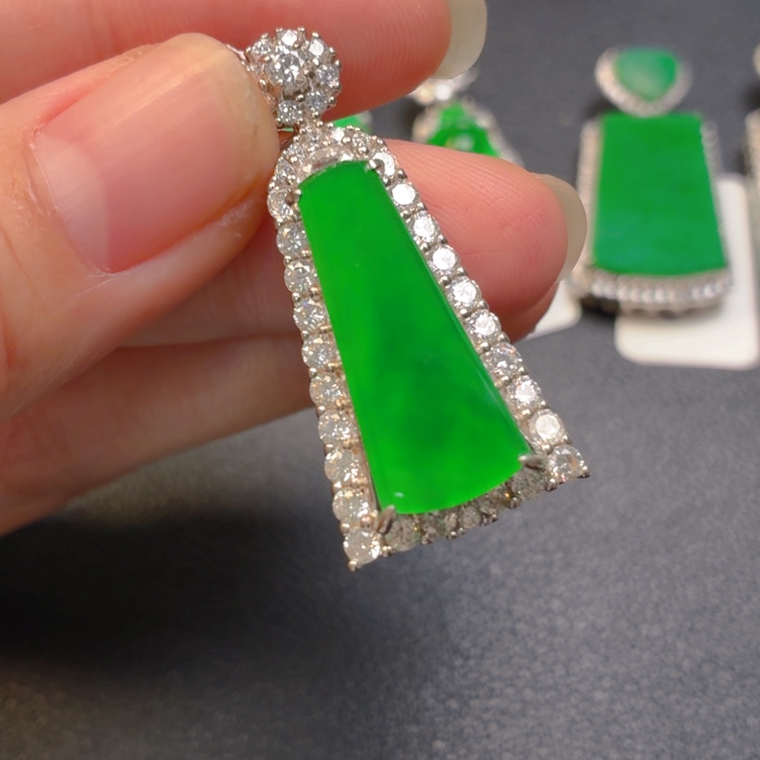 翡翠银S925镶嵌吊坠(不含链)