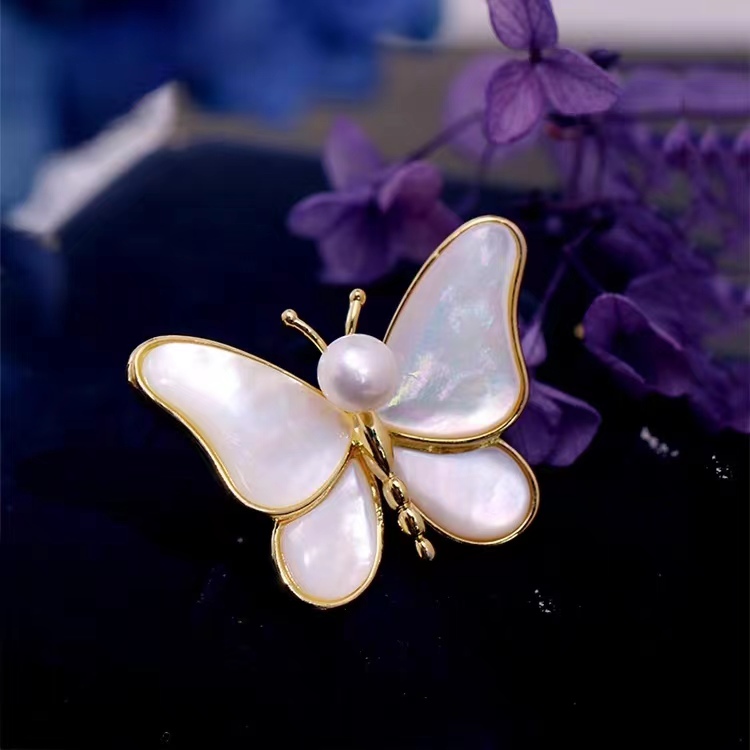 全新未使用  【破茧成蝶】高档精致天然蝴蝶胸针胸花高级感女生气质商品图