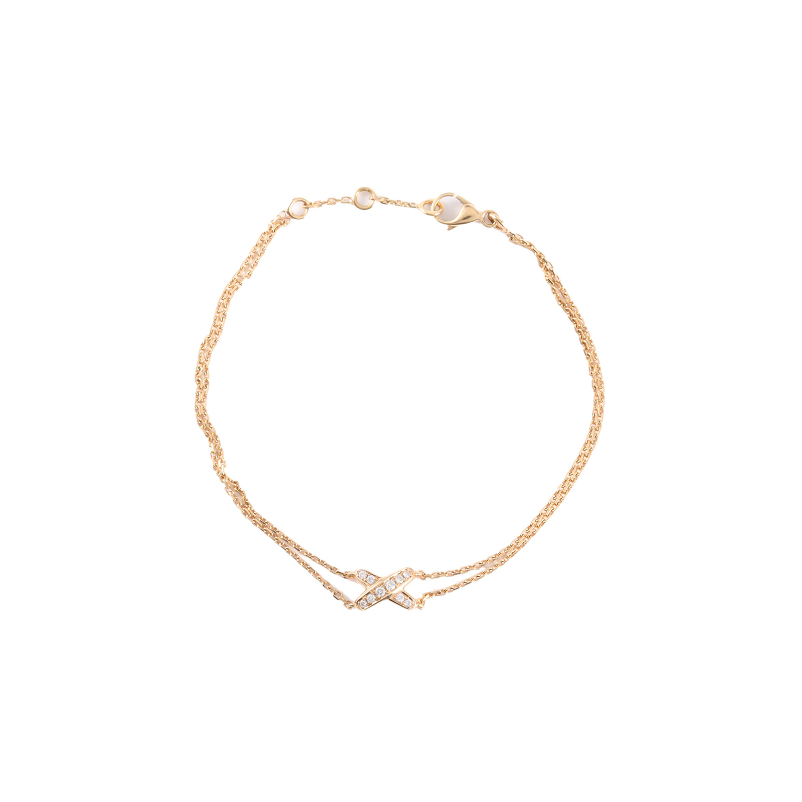 99新 Chaumet/尚美 活动XF【小花念念】欢缘 小叉手链 满钻 小号