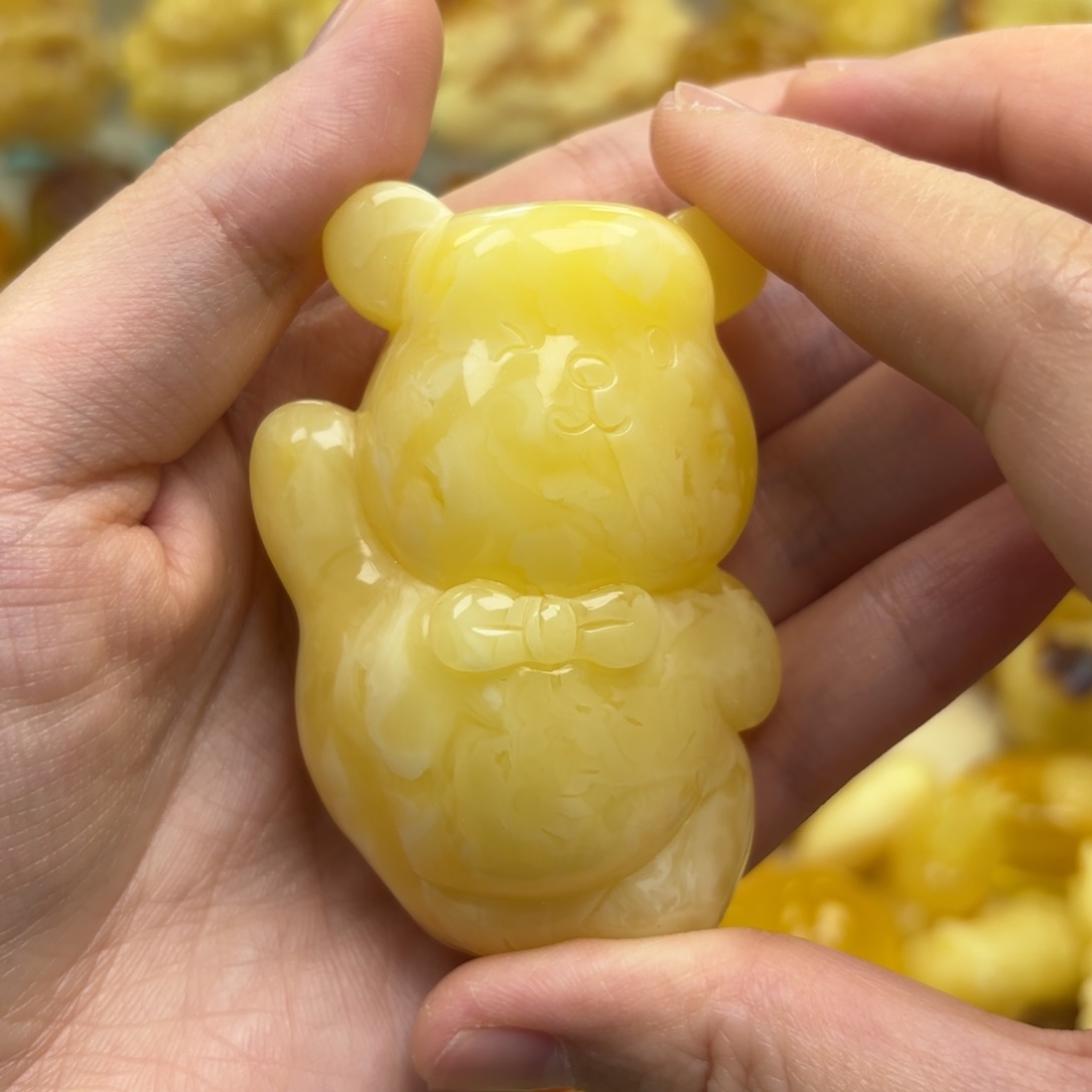 裸石蜜蜡未镶嵌蜜蜡吊坠打孔不退不换