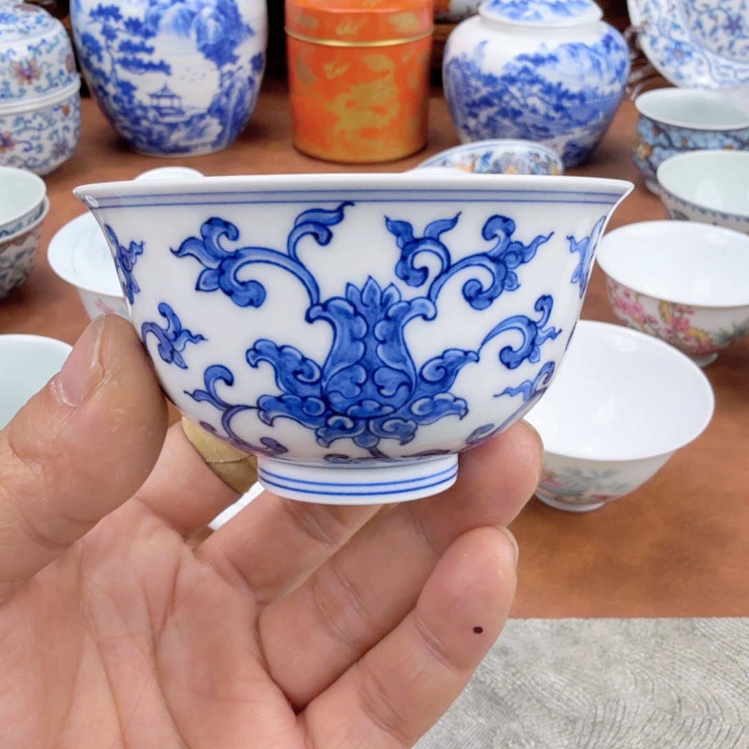 摆件陶福利青花单杯