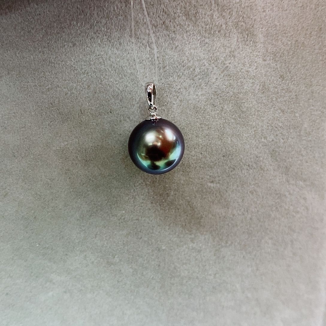 吊坠(不含链)18K金镶嵌海水珍珠10-11