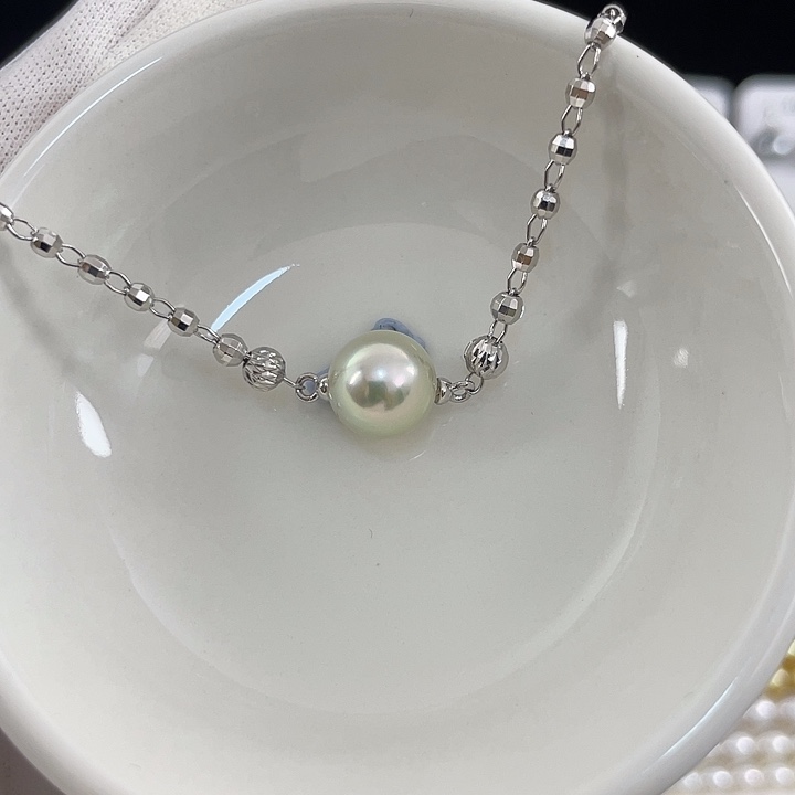 海水珍珠手绳银S925镶嵌9-10mm