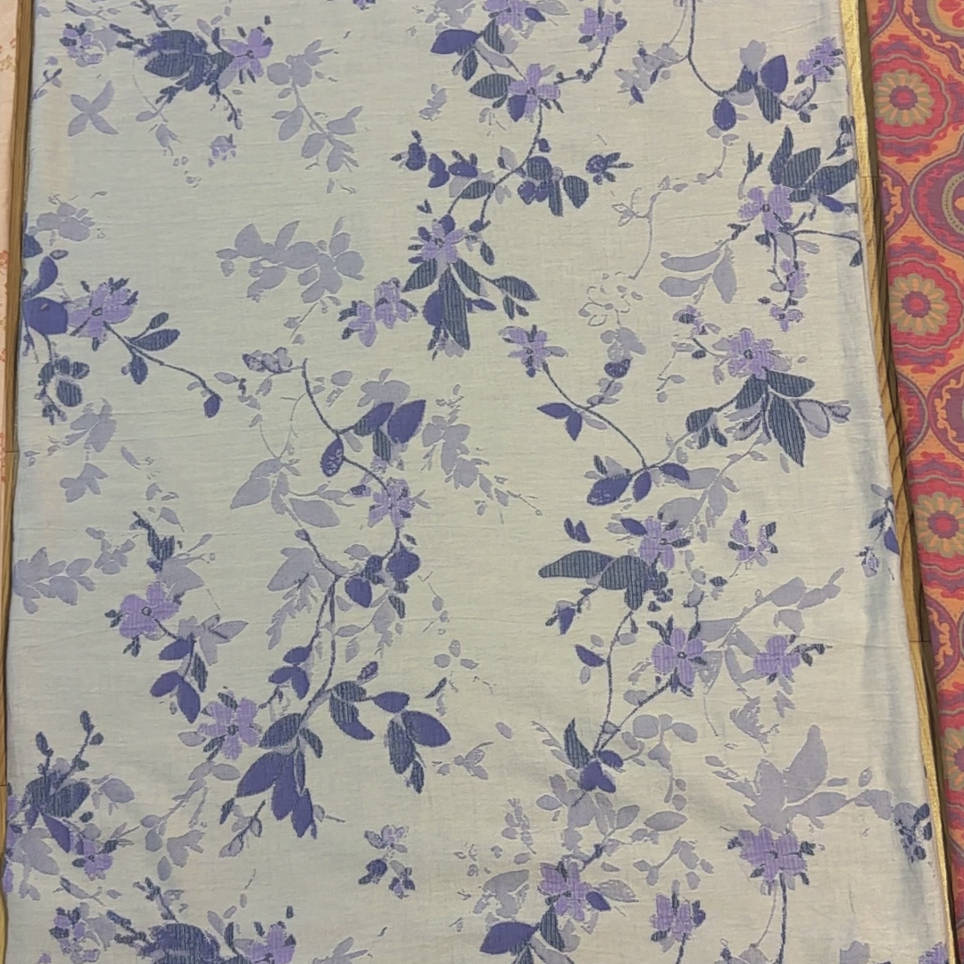 【80支】叶生 紫色 2.5x2.5米 80支纯棉提花面料