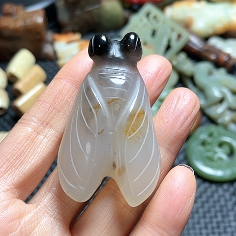 白玉菩提吊坠摆件