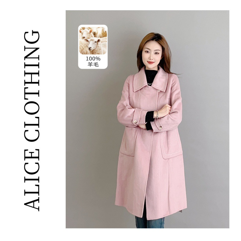 5【ALICE “公主小妹”羊毛大衣】时髦明线 藏肉显瘦 S2136027Kr