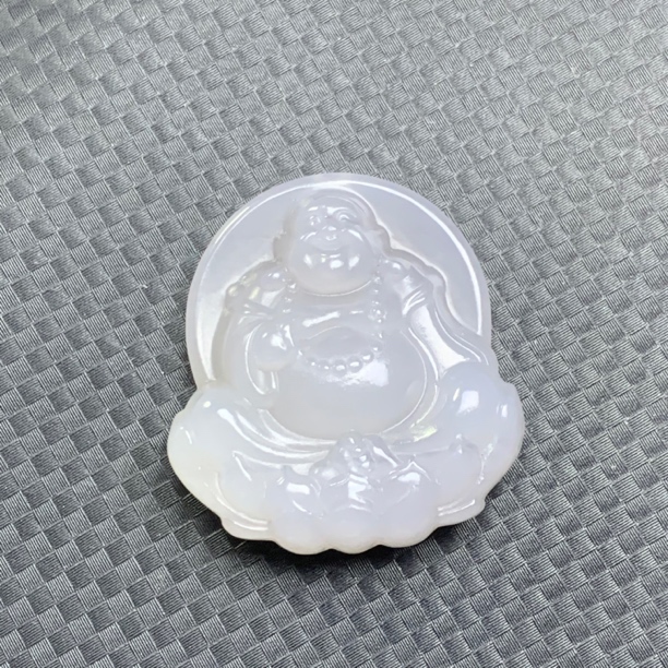 新品和田玉烟紫佛吊坠