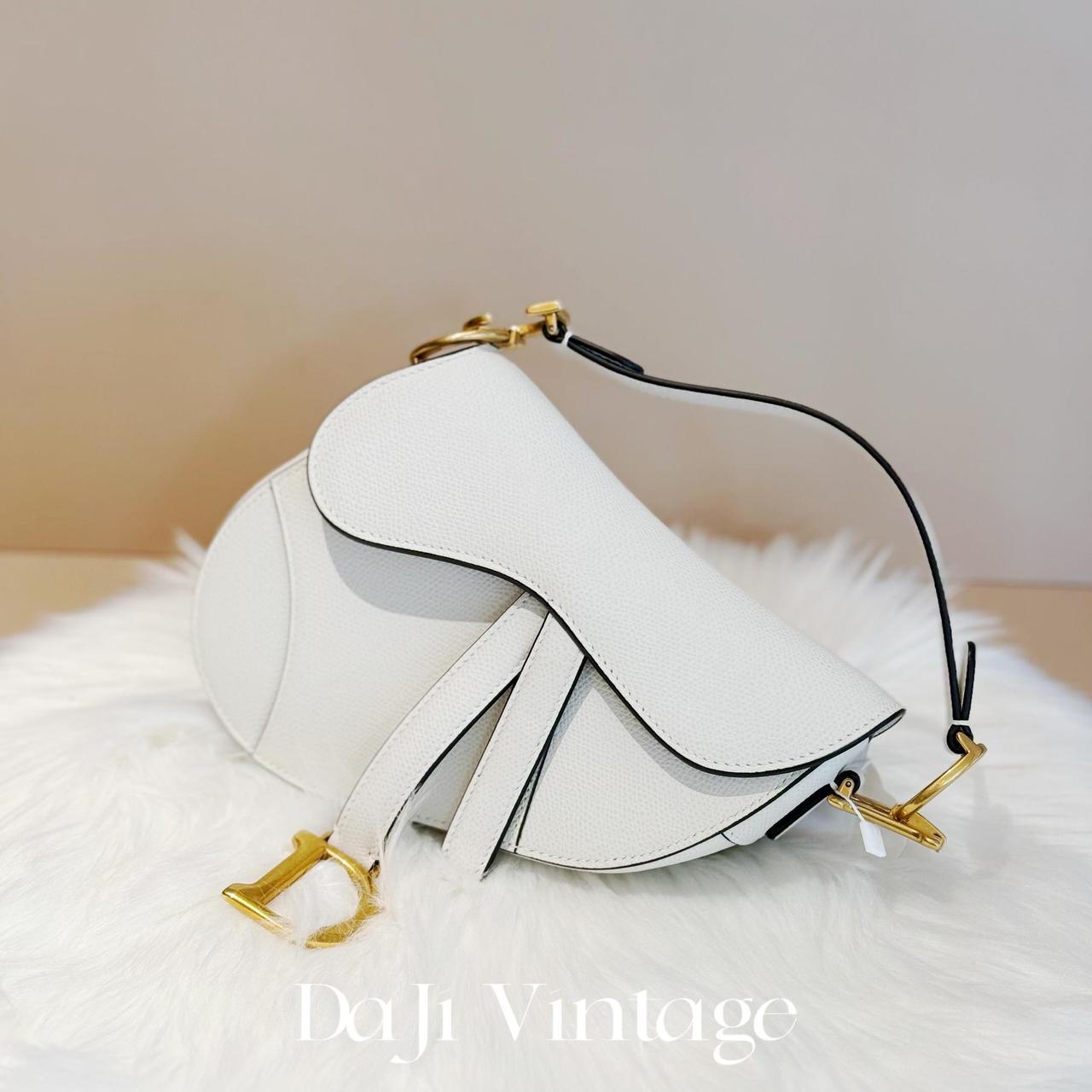 大吉中古/Dior迪奥saddle马鞍迷你奶白色手提包