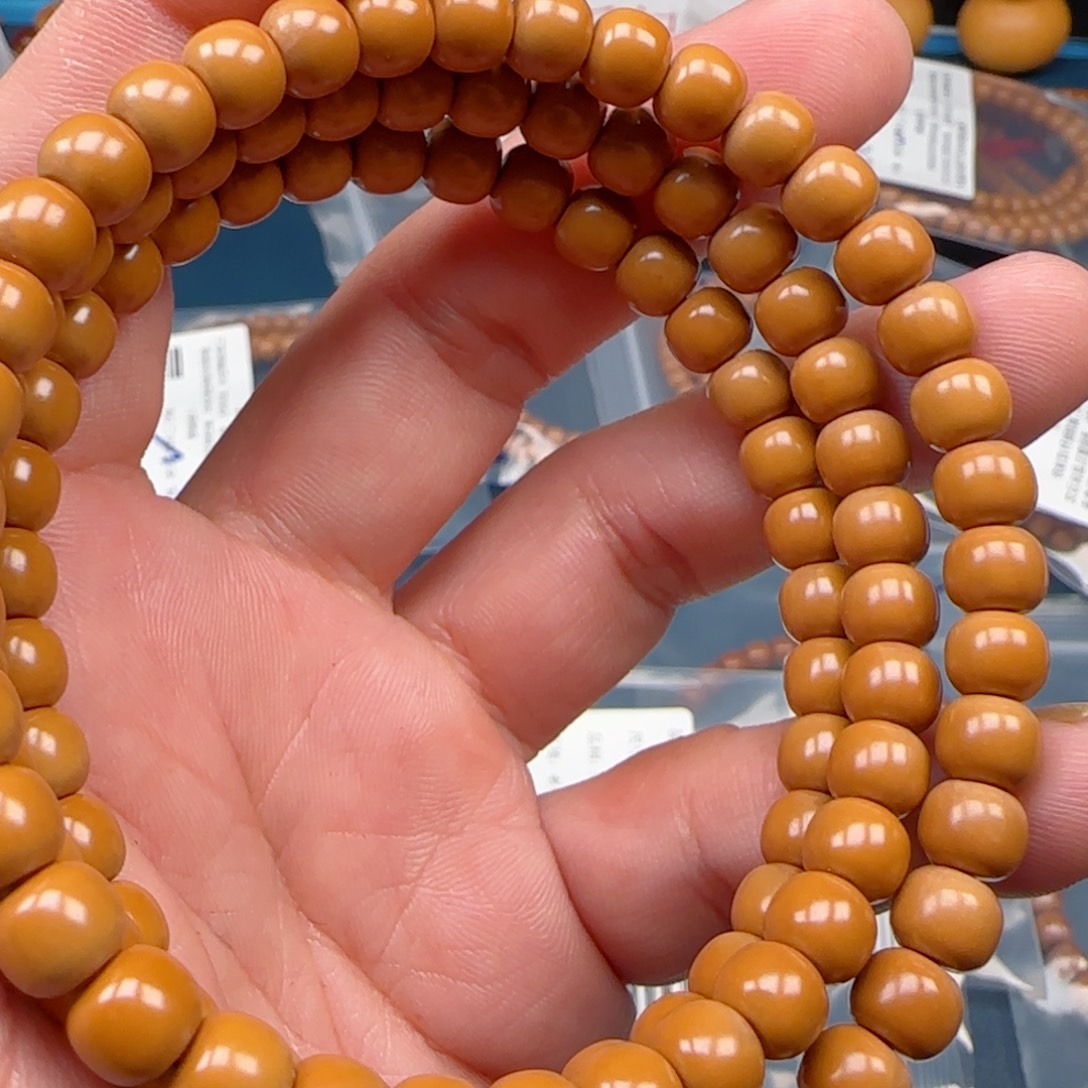 有***了手串橄榄核老挝SS级核尖极限弧尺寸7.4全无白