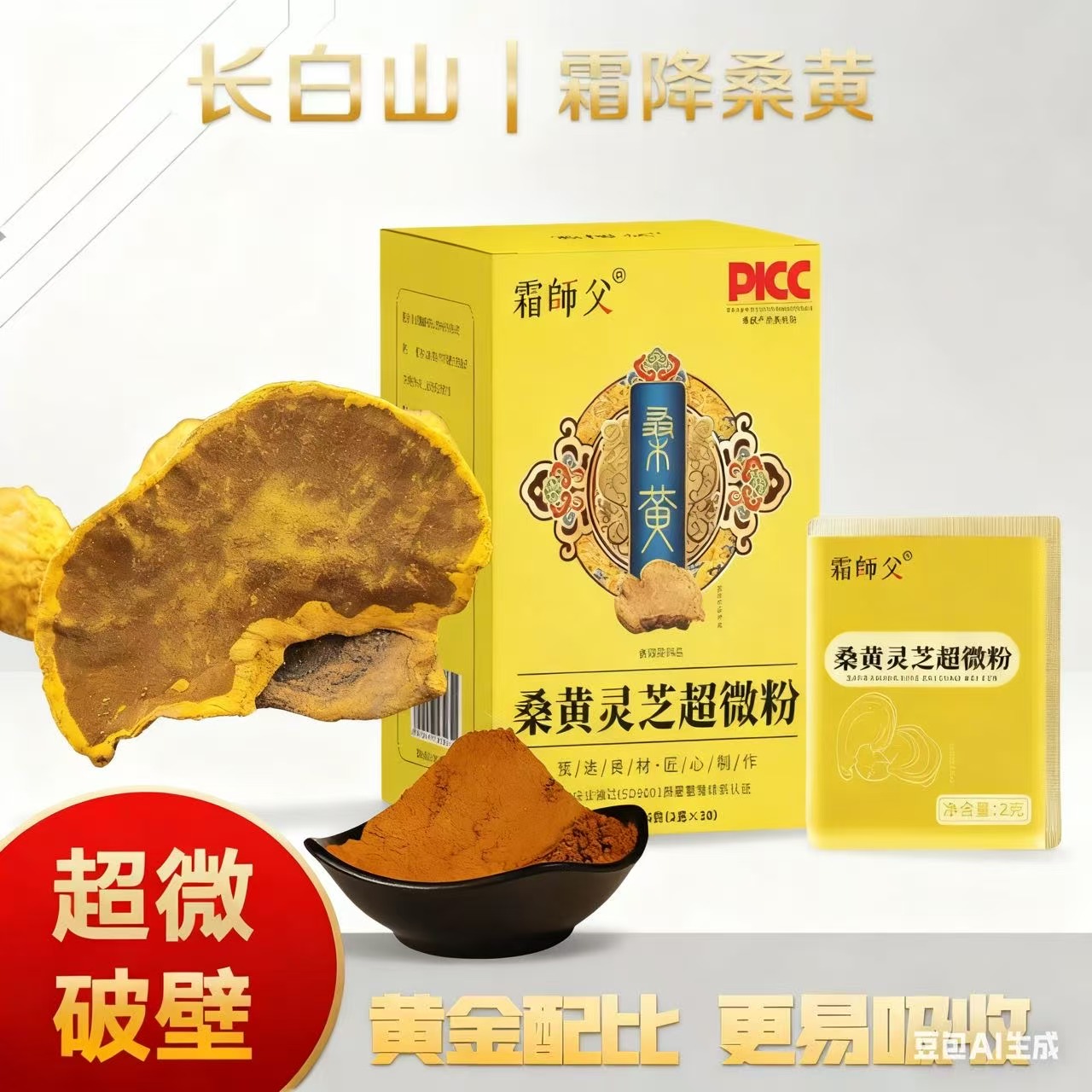 正宗长白山霜降桑黄超微粉