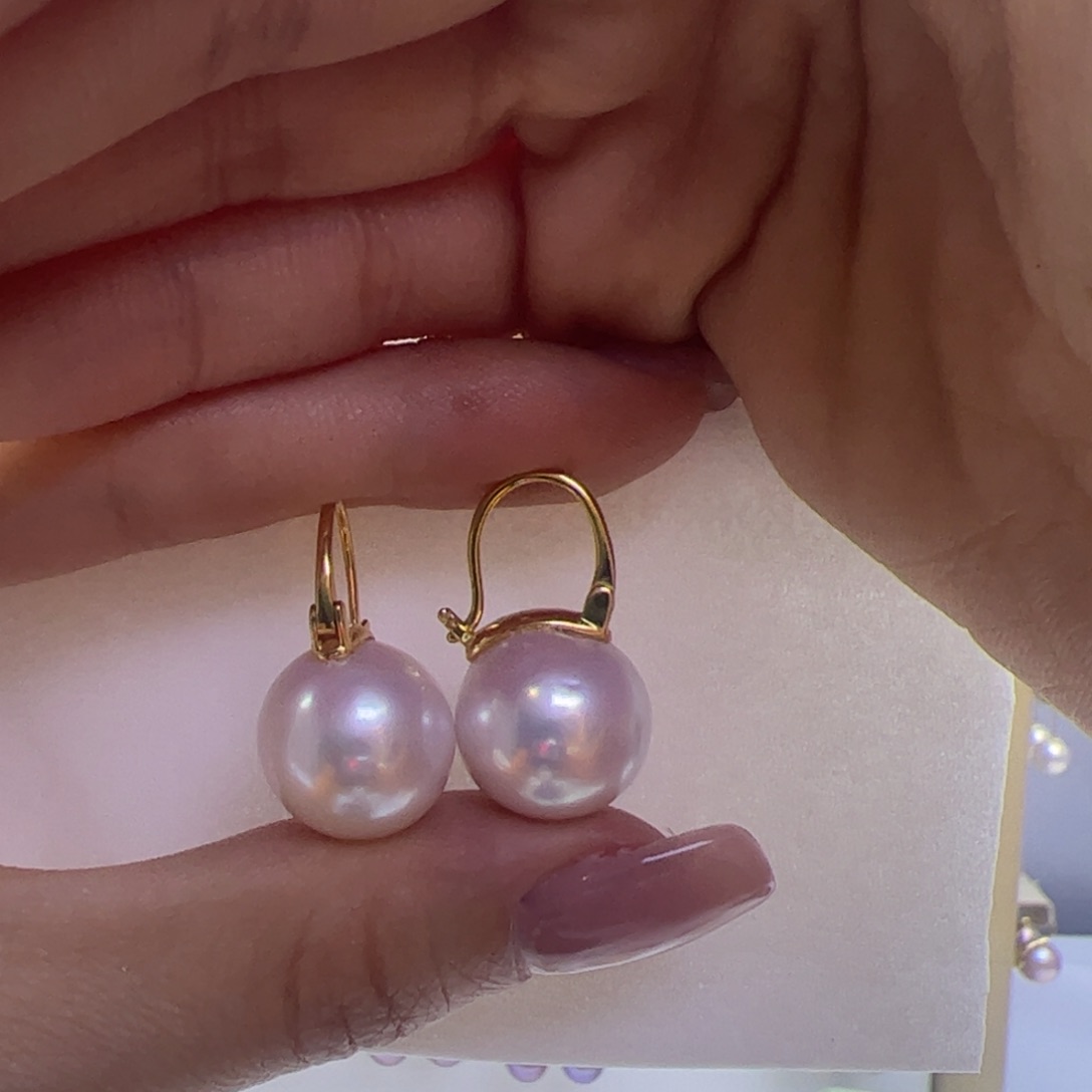 淡水珍珠耳饰银S925镶嵌