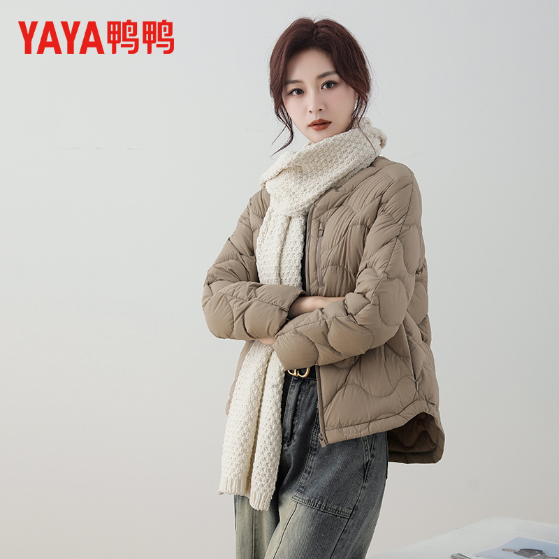YAYA/鸭鸭2025年新款轻薄羽绒服冬季短款时尚休闲外套YE3C600972Y