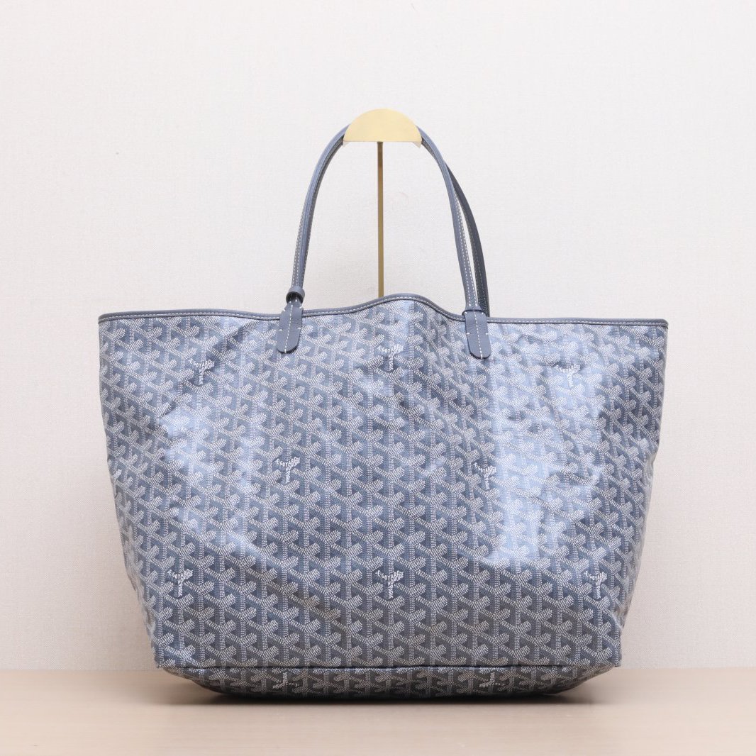 99新 Goyard 小花攀攀购物袋 子母包 40 大号 灰色 PVC 银扣 