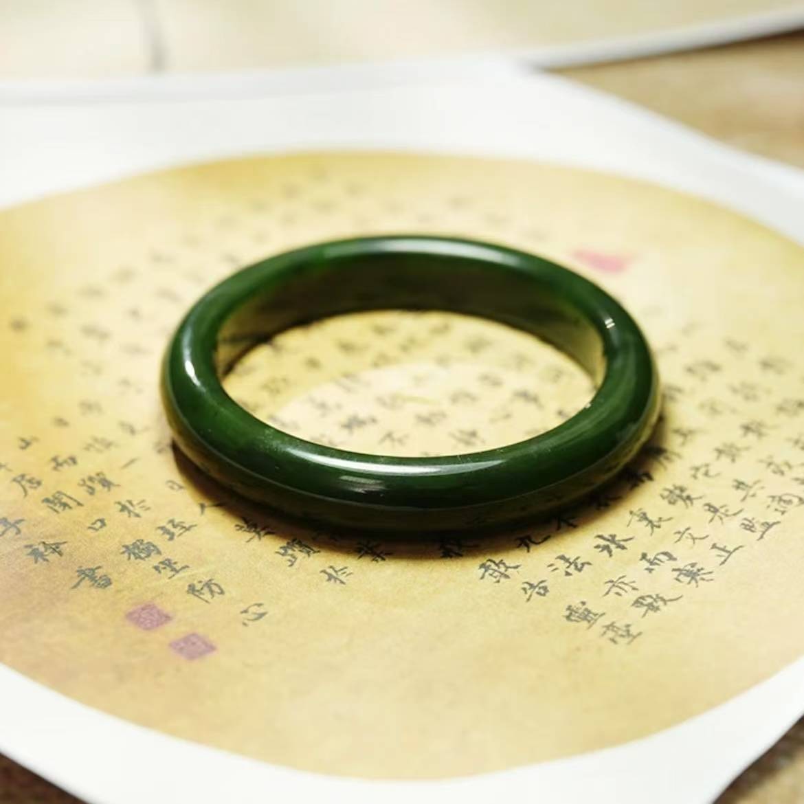 鑫浩【】新疆和田玉-高品碧玉手镯多样性发一条