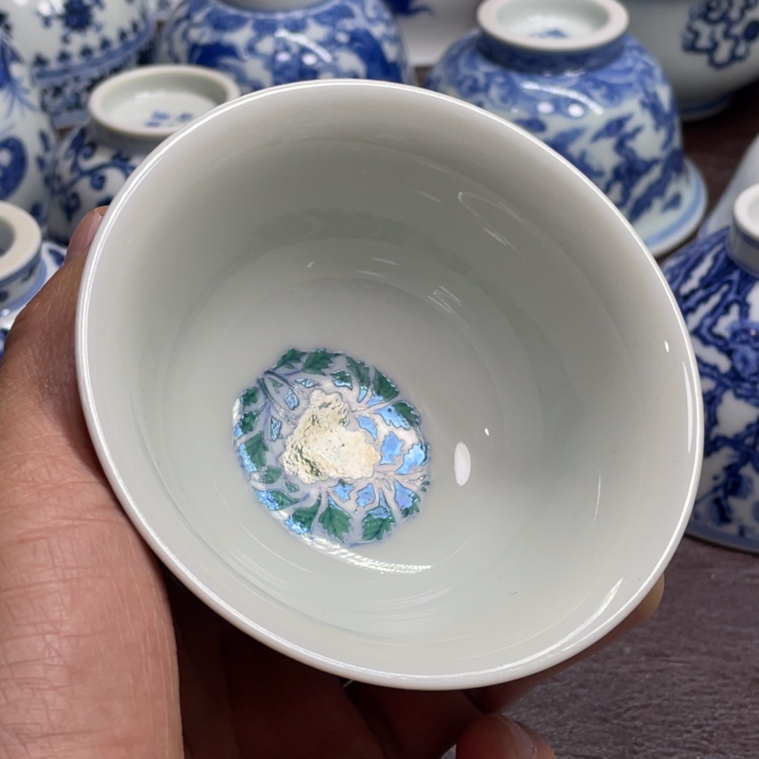 谢***盖瓷片景德镇陶瓷现代手工陶瓷茶具