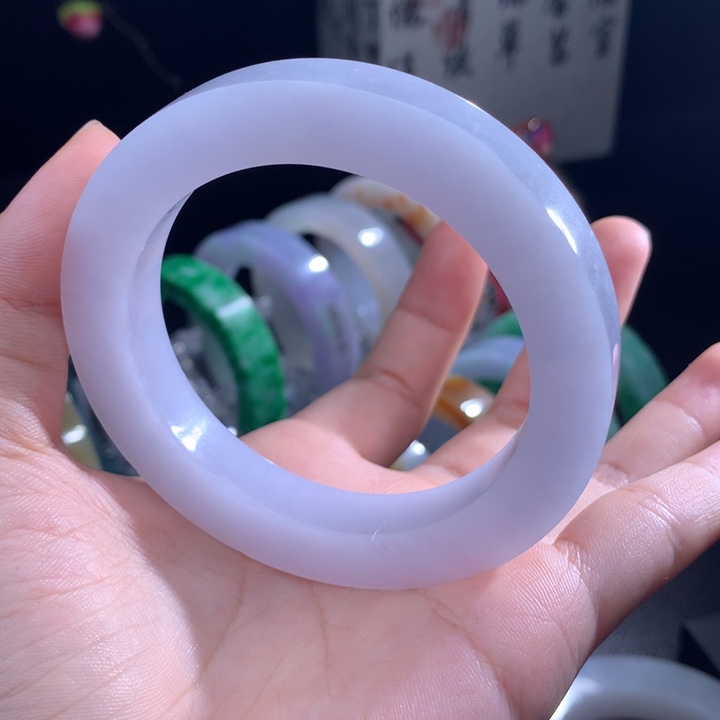 定制翡翠紫色翡翠手镯未镶嵌