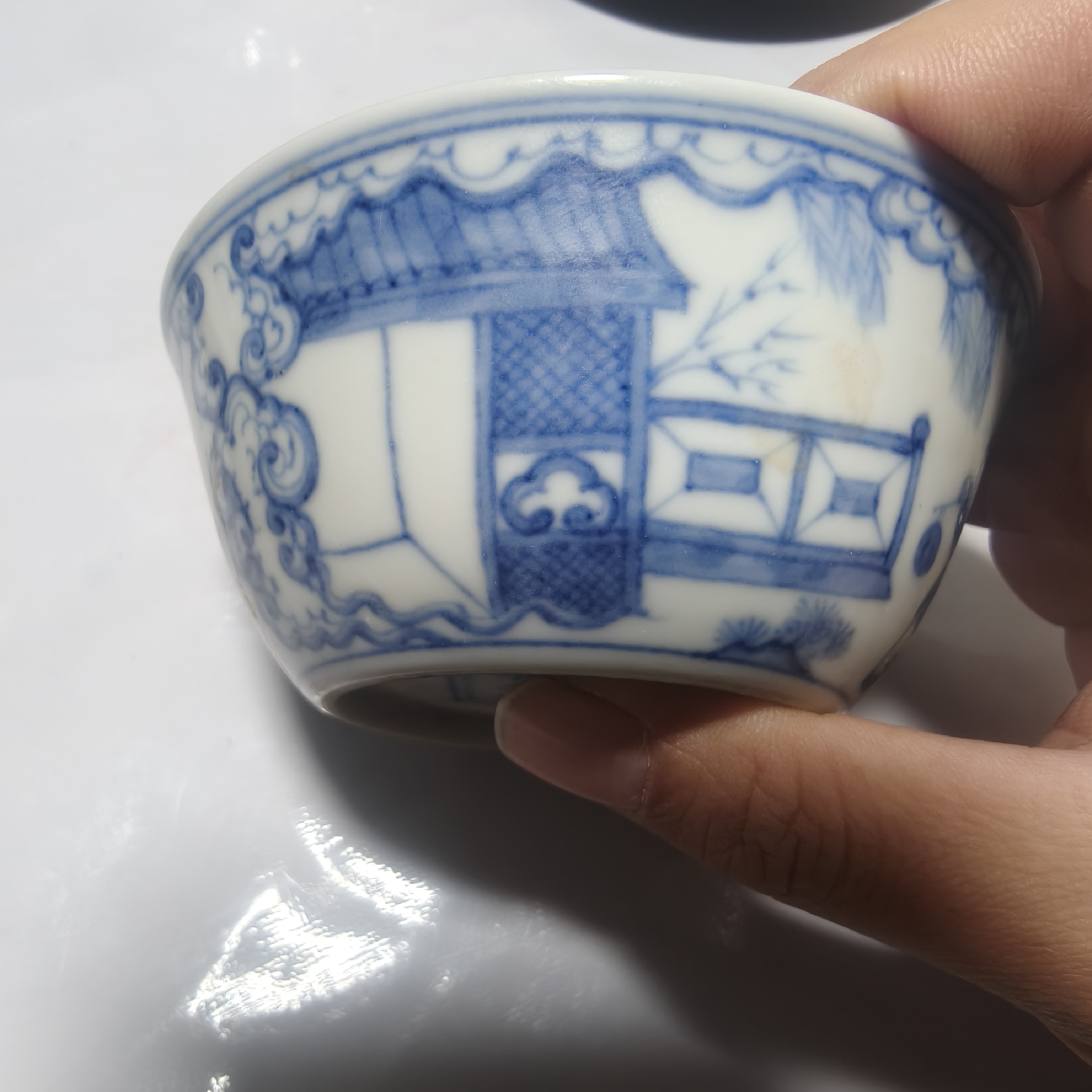 高温安全釉下青花陶瓷功夫品茗主人杯适用家用办公