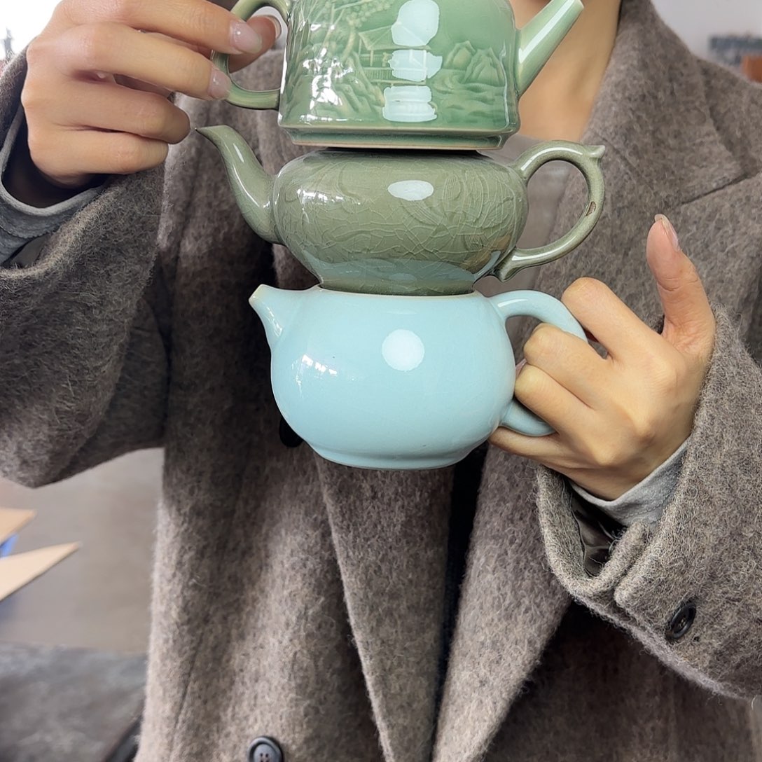 龙泉云间青瓷小米茶器