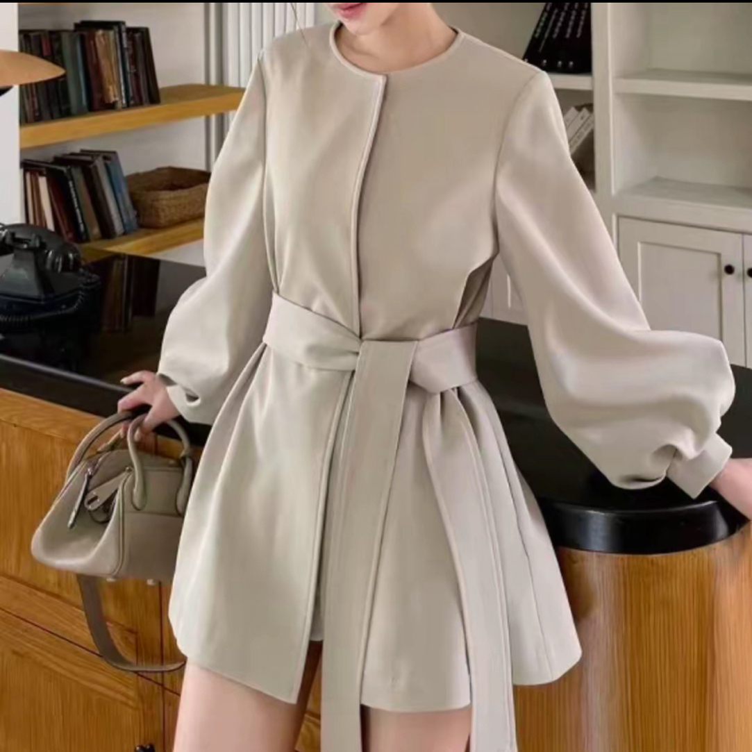 25新款纯色中长款风衣外高气质高级感女外套收腰显瘦遮肉穿搭2580