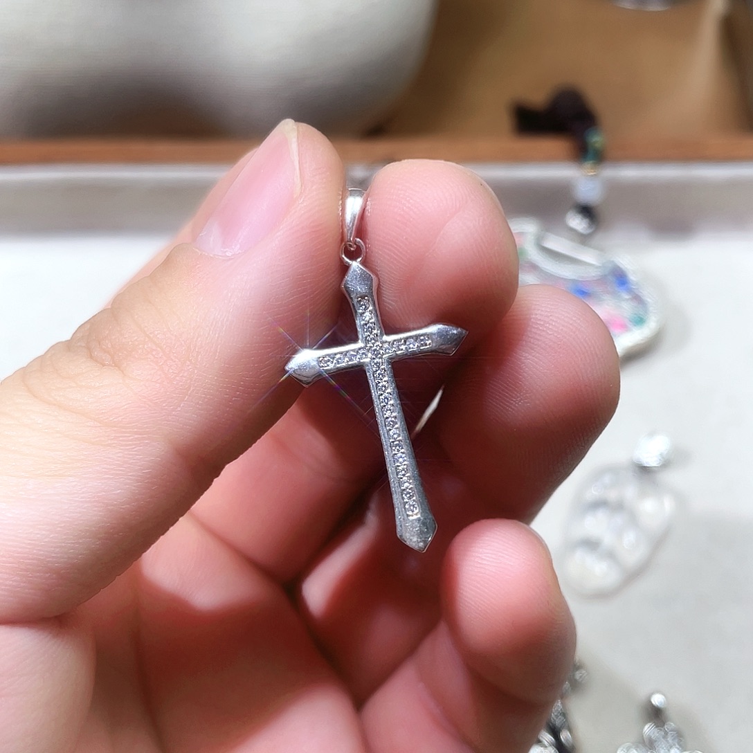 *****坠链均925银锆石十字架