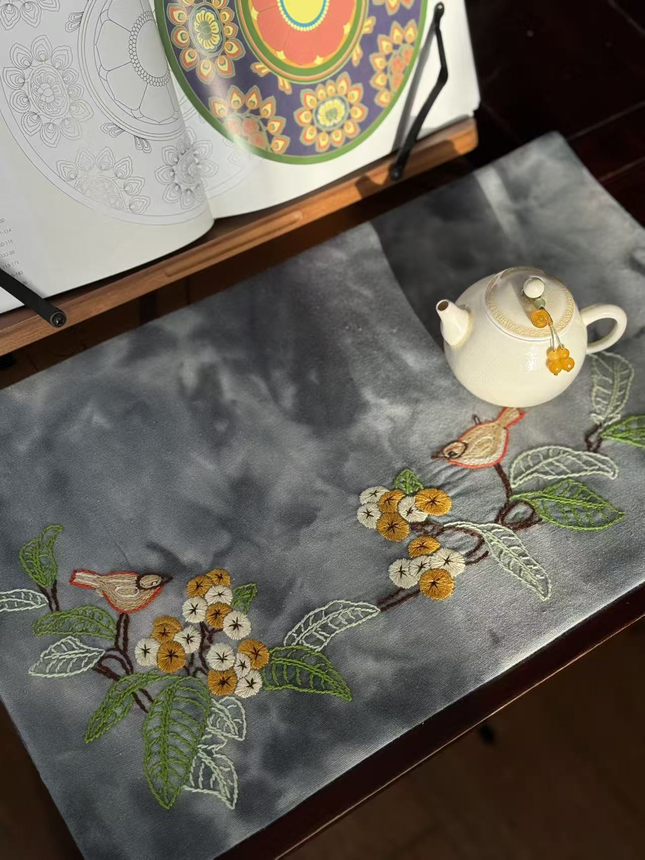 新中式双层双面加厚纯棉干泡茶席茶几茶具隔热垫30*50CM