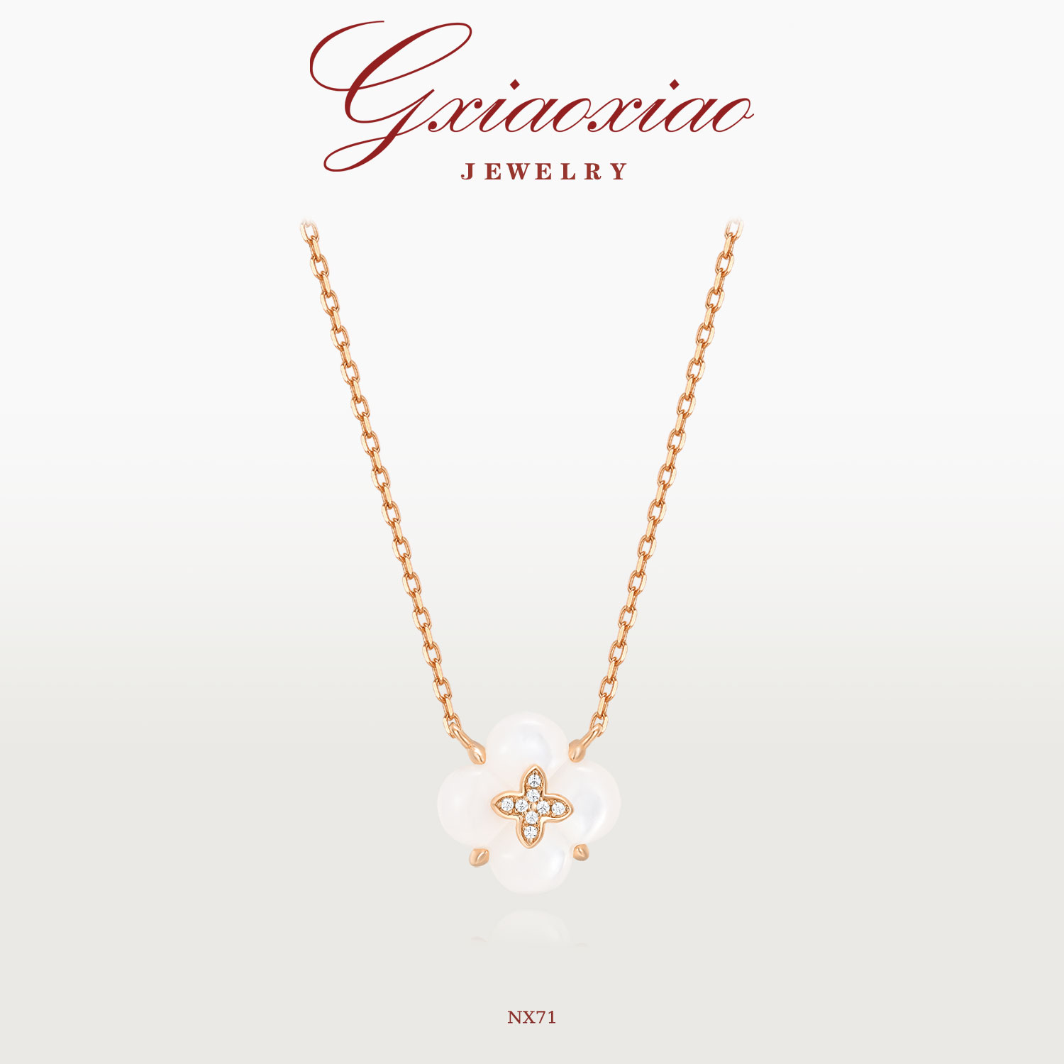 G XIAOXIAO 925银 【月光四照】气质花花项链 NX71