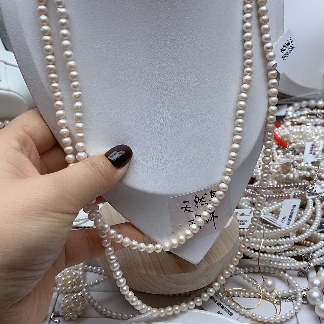 颈饰未镶嵌淡水珍珠46号5毫米毛衣链