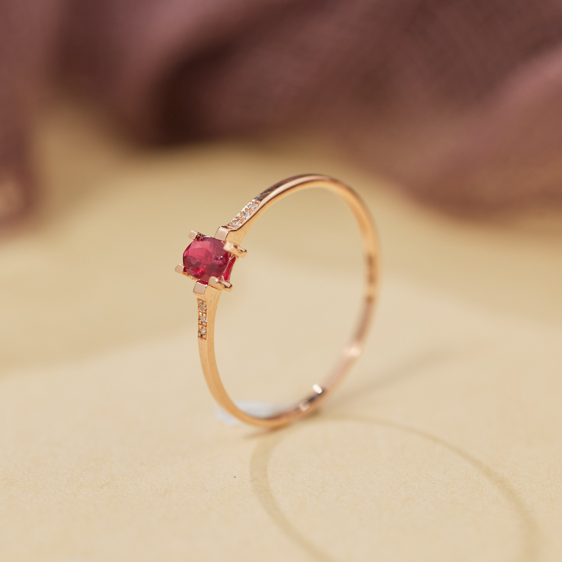 【玉峰珠宝】梦松*红宝石戒指*18K金镶嵌（多样性发一）XB-U8548